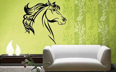 Horse Head Mustang Bronco Animal Kids Decor Wall MURAL Vinyl Art Sticker Unique Gift z773