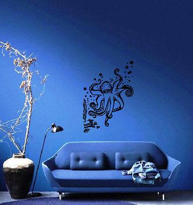 Octopus Seaweed Ocean Marine Sea Decor Wall Mural Vinyl Art Decal Sticker Unique Gift M490