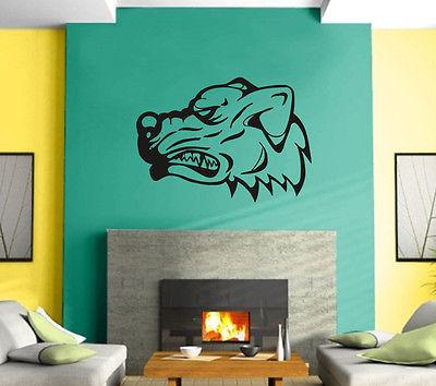 Dog Pitbull Bulldog Face Predator Mural Wall Art Decor Vinyl Sticker Unique Gift z560