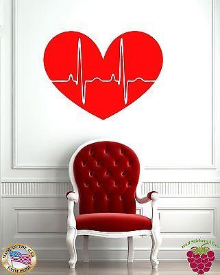 Wall Stickers Vinyl Decal Pulse Heart Love Romance Unique Gift z1107