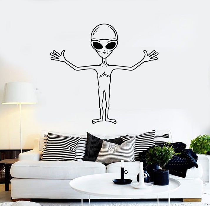 Vinyl Wall Decal Alien Humanoid UFO Area 51 Child Room Stickers Mural (g1892)