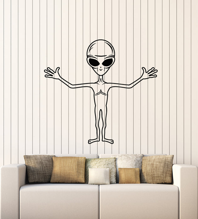 Vinyl Wall Decal Alien Humanoid UFO Area 51 Child Room Stickers Mural (g1892)