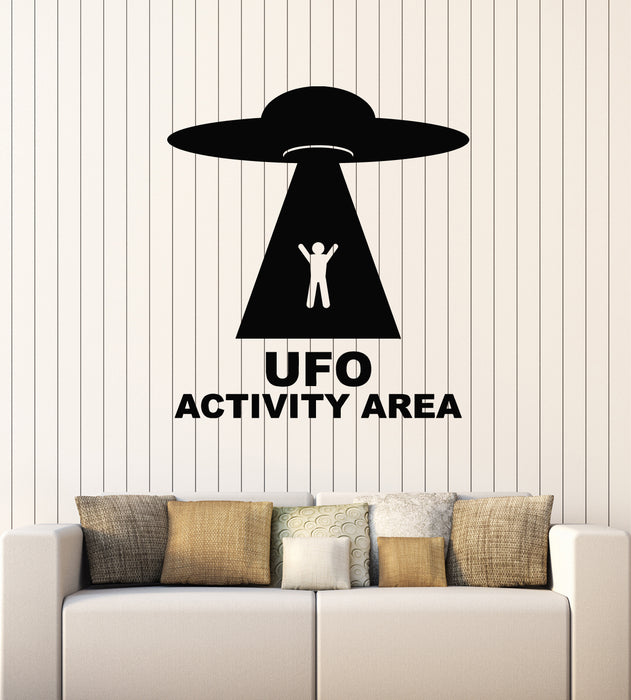 Vinyl Wall Decal UFO Activity Area Resident Alien Space Fantasy Stickers Mural (g2989)