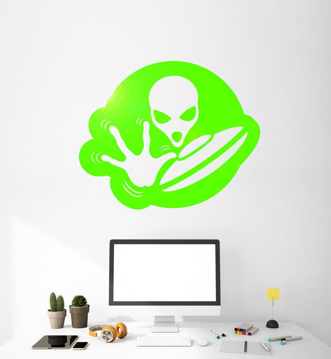 Vinyl Wall Decal Alien UFO Teen Room Kids Art Stickers Unique Gift (ig4103)