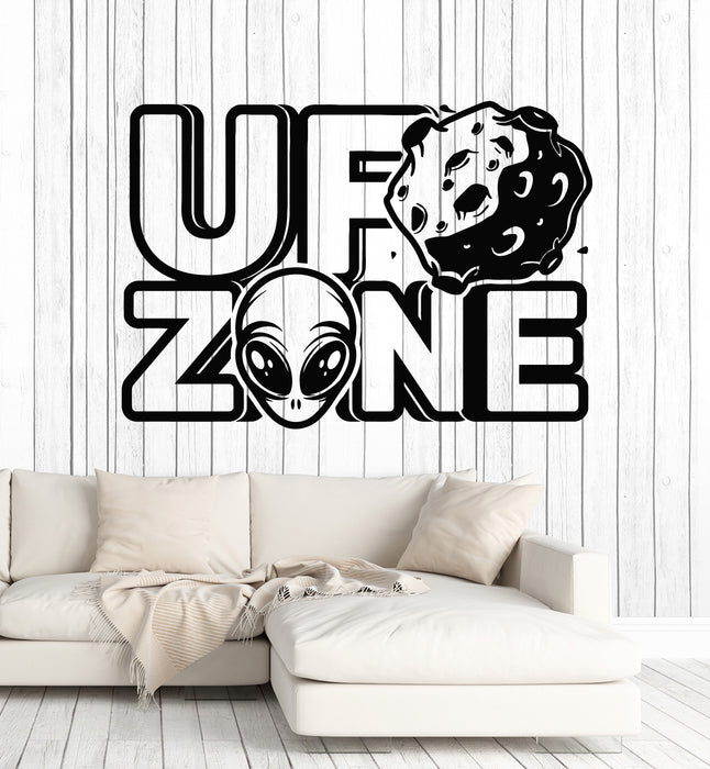 Vinyl Wall Decal Alien UFO Zone Space Humanoid Teenager Room Stickers Mural (g5253)