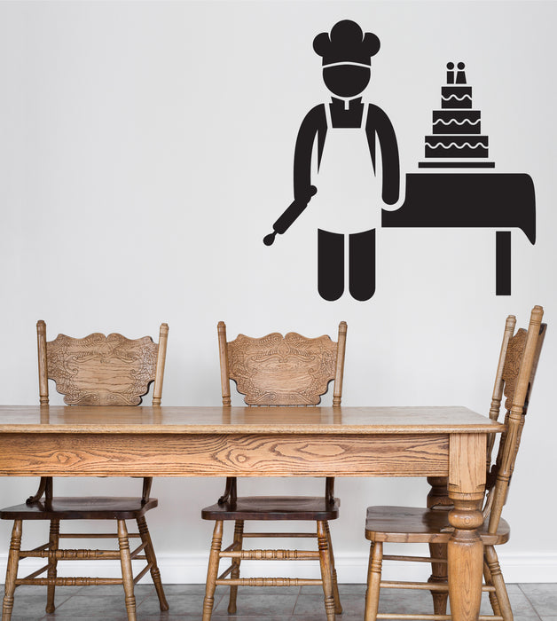 Vinyl Wall Decal Jobs Occupations Careers Food Culinary Confectioner Unique Gift (n1375)