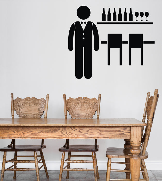 Unique Gift Wall Vinyl Sticker Decal Jobs Occupations Careers Food Culinary Waiter (n1377)