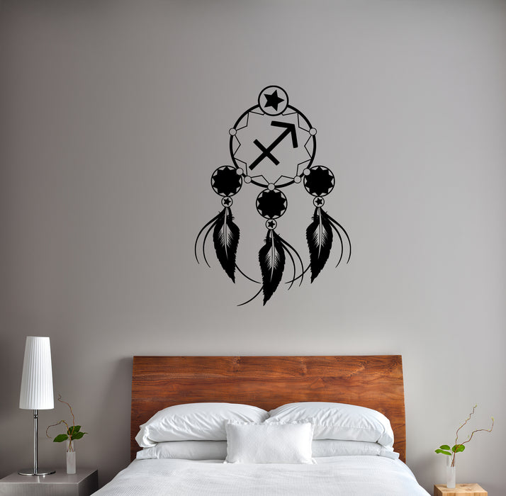 Wall Vinyl Decal Sticker Horoscope Sing Sagittarius Zodiac Dreamcatcher Unique Gift (n1631)