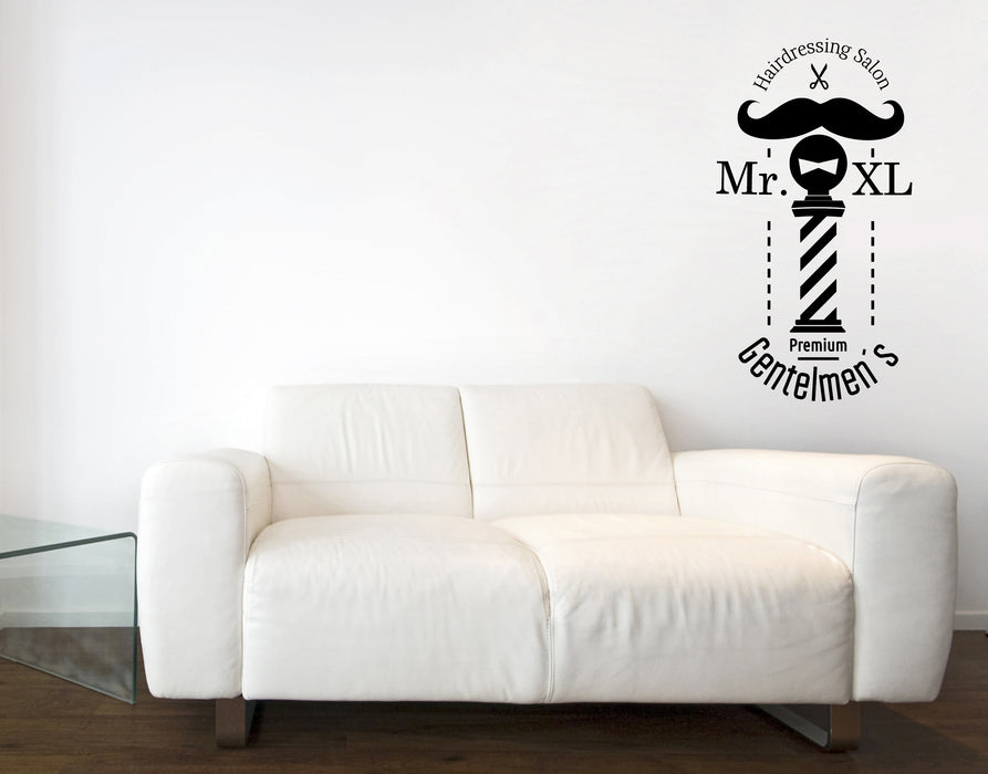 Wall Vinyl Decal Sticker Barber Shop Moustache Haircut Shaves Logo Unique Gift (n1567)