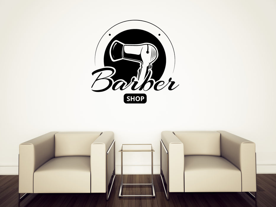 Wall Vinyl Decal Sticker Barber Shop Logo Tools Haircut Shaves Unique Gift (n1585)