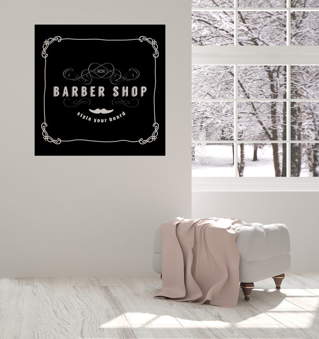 Wall Vinyl Decal Sticker Barber Shop Logo Tools Haircut Shaves Unique Gift (n1587)