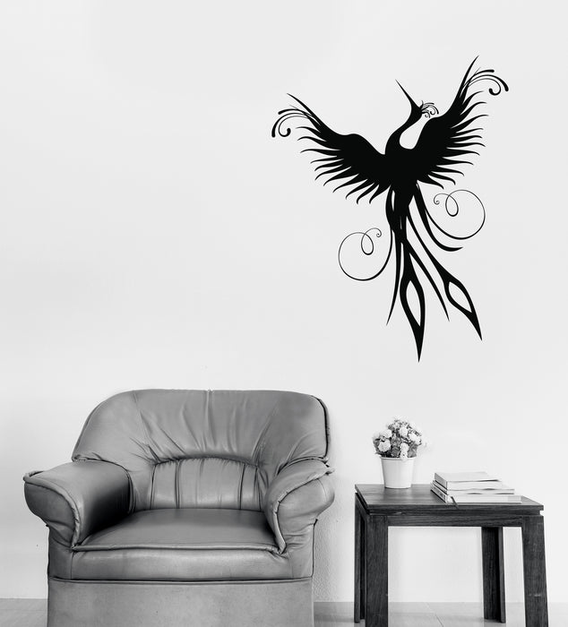 Wall Vinyl Decal Amazing Flying Fantasy Bird Phoenix Symbol of Revival Unique Gift (n1705)