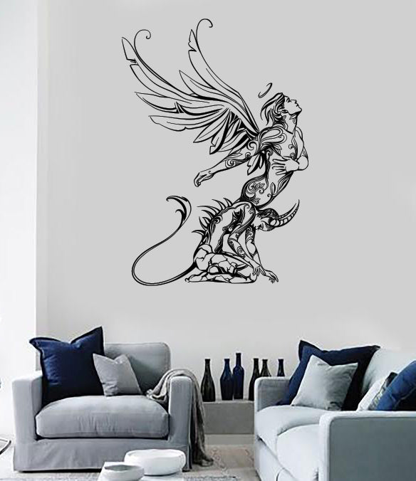 Wall Vinyl Decal Sticker Angel Demon Struggle Emotions Passions Unique Gift (n1804)