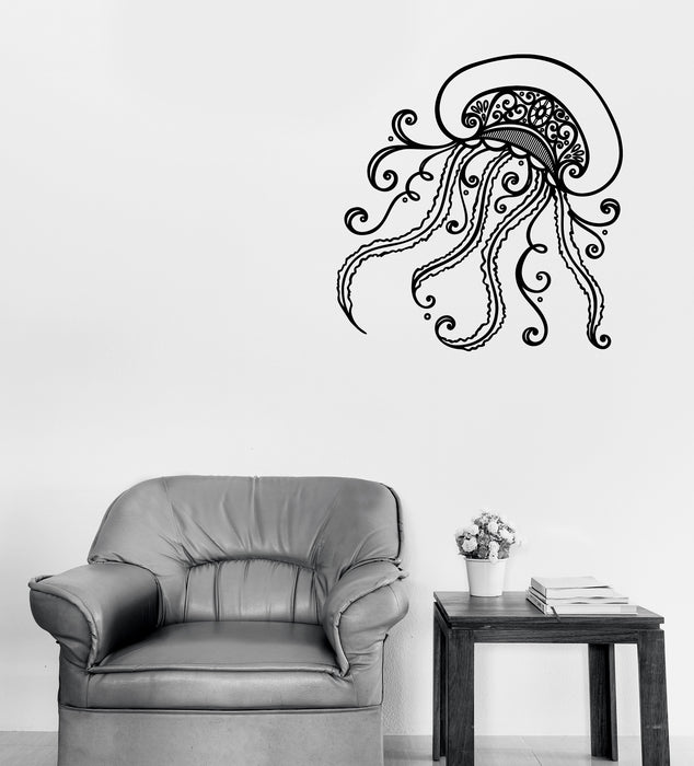 Wall Vinyl Decal Beauty Sea Jellyfish Oceans and Seas Inhabitant Unique Gift (n1772)