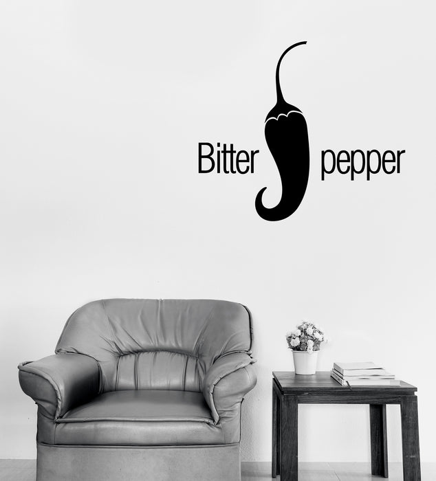 Wall Vinyl Decal Sticker Bitter Pepper Food Store Logo Restaurant Cafe Unique Gift (n1808)