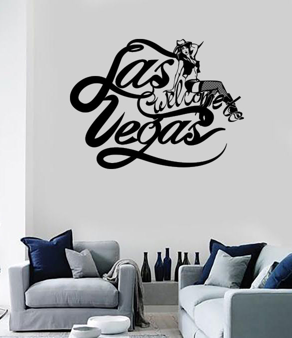 Wall Vinyl Decal Phrase Welcome Las Vegas Casino Design Gambling Unique Gift (n1661)