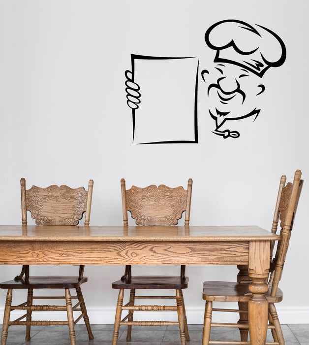 Wall Vinyl Decal Sticker Chinese Chef with Menu Food Cafe Bar Decor Unique Gift (n1531)