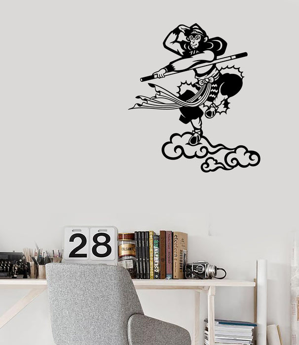 Wall Sticker Vinyl Decal Chinese Monkey King Fighter Guard Warrior Unique Gift (n1442)