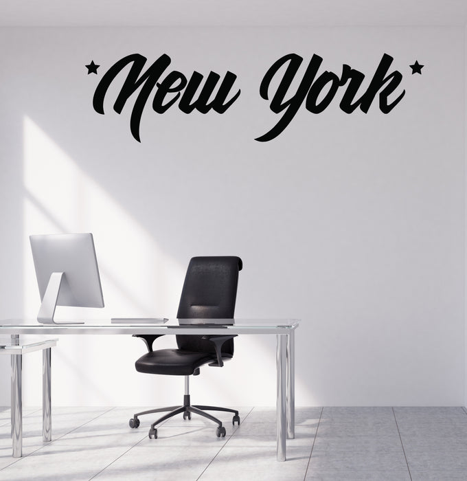 Vinyl Decal Wall Sticker City Name Beaytiful New York Town Decor Unique Gift (n1481)