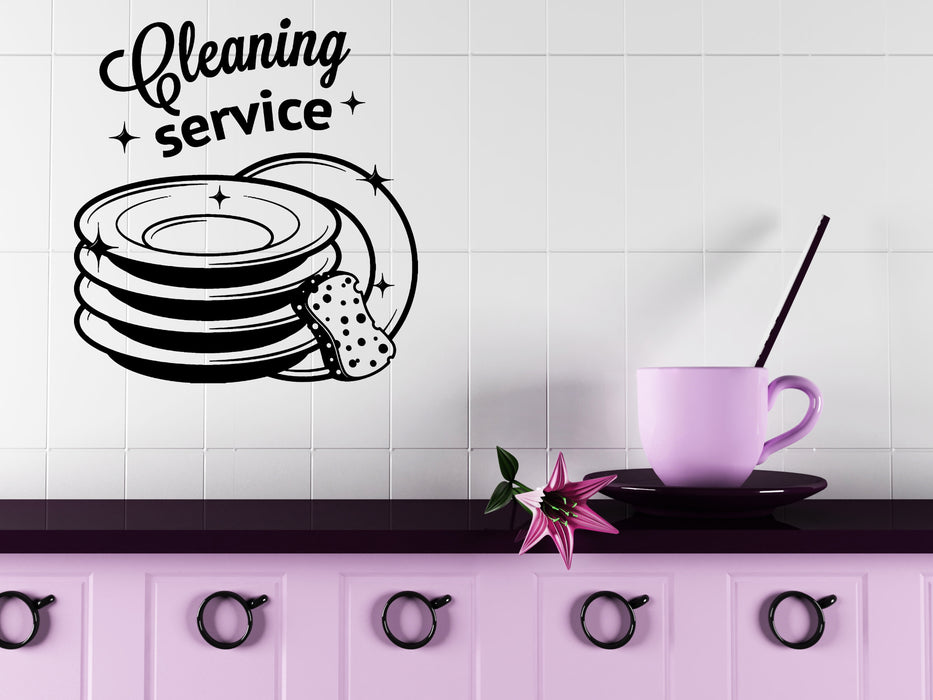 Wall Stickers Vinyl Decal  Cleaning Logo Wash Dry Delivery Service Unique Gift (n1485)