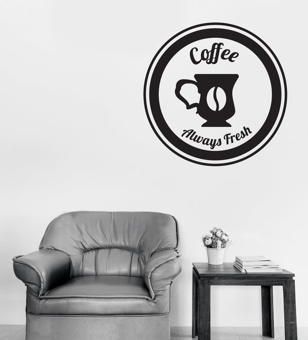 Wall Vinyl Decal Coffee Break Time Cup Always Fresh Coffee Aroma Unique Gift (n1888)