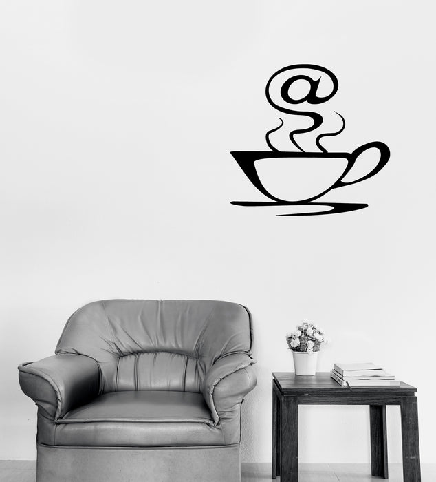 Vinyl Wall Decal Coffee Wi Fi Free Zone Email Time Restaurant Cafe Logo Unique Gift (n1812)