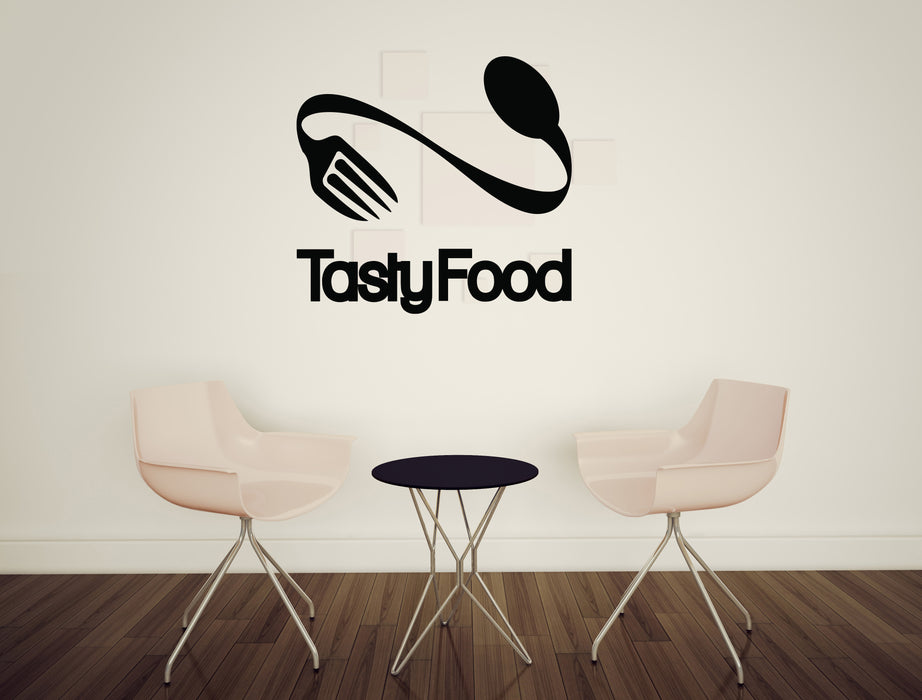 Vinyl Wall Decal Cooking Restaurant Kitchen Tasty Food Fork Spoon Unique Gift (n1781)