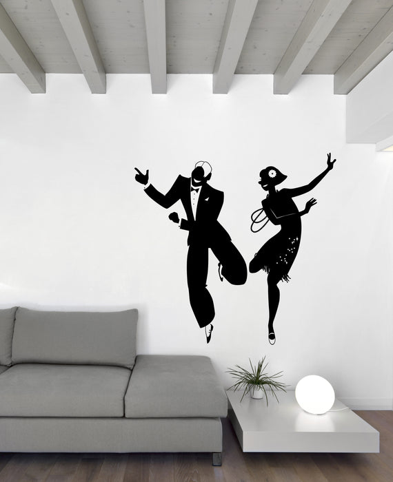 Wall Vinyl Decal Sticker Gatsby Style Fun Couple Dancer Retro Party Unique Gift (n1643)