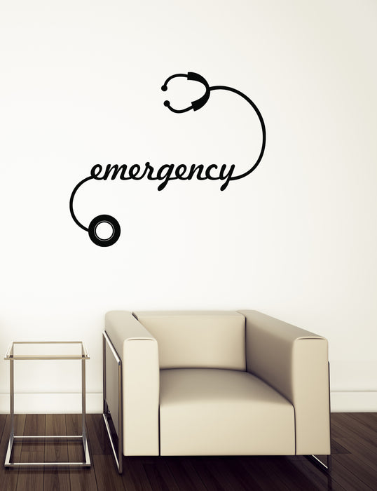 Wall Sticker Vinyl Decal Emergency word of Stethoscope make Unique Gift (n1458)
