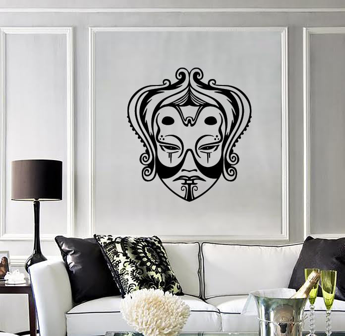 Vinyl Wall Decal Sticker Exotic Japanese Mask Tsure Noh Theatre Unique Gift (n1525)