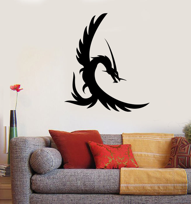 Wall Vinyl Decal Sticker Fire Flying Fairy Dragon Tattoo Style Unique Gift (n1876)