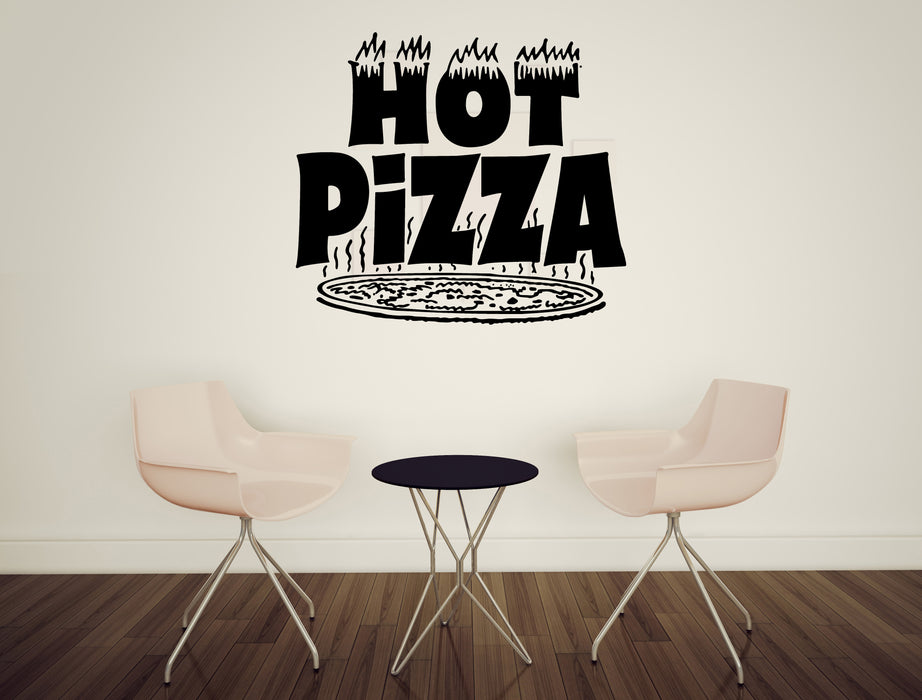 Wall Vinyl Decal Food Decor Logo Hot Pizza Italian Restaurant Cafe Unique Gift (n1819)