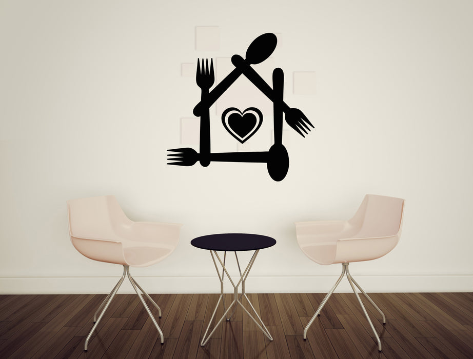 Wall Vinyl Decal Sticker Food Spoon Fork Store Restaurant Cafe Logo Unique Gift (n1809)