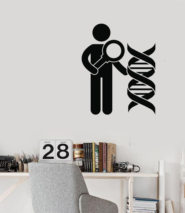 Wall Vinyl Decal Geneticist DNA Job Scientist Globe Hi-School Decor Unique Gift (n1420)
