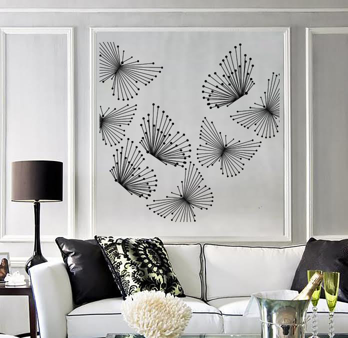 Wall Sticker Vinyl Decal Geometric Pattern Butterfly from Lines and Dots Unique Gift (n1447)