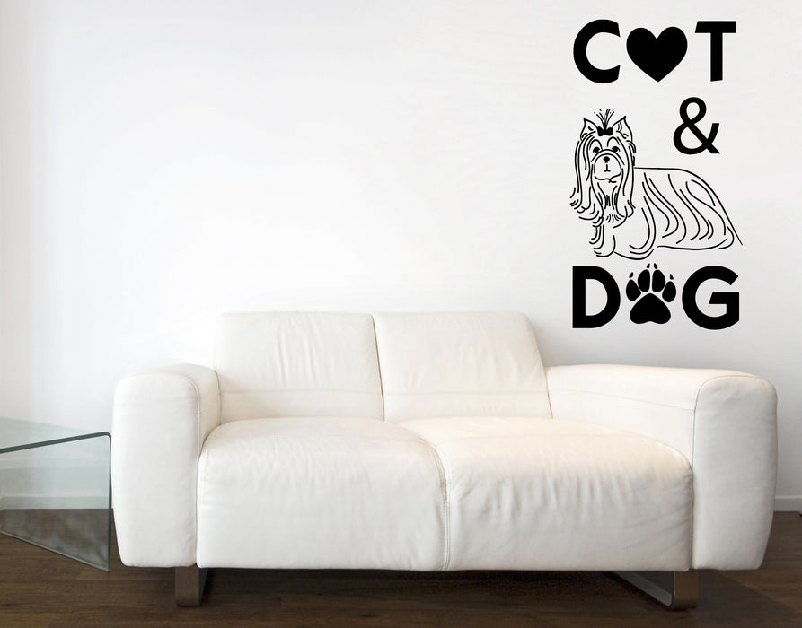 Wall Vinyl Decal Hair Salon for Animals Pet Dog Cat Grooming Logo Unique Gift (n1598)