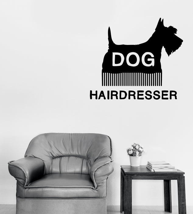 Wall Vinyl Decal Hair Salon for Animals Pet Dog Cat Grooming Logo Unique Gift (n1600)