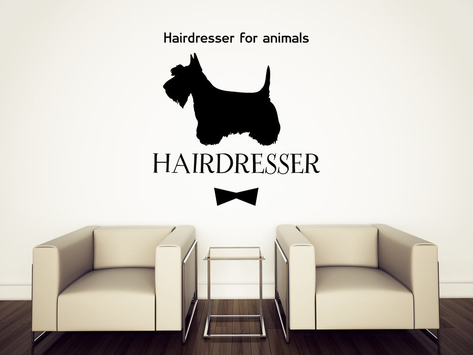 Wall Vinyl Decal Hair Salon for Animals Pet Dog Cat Grooming Logo Unique Gift (n1601)