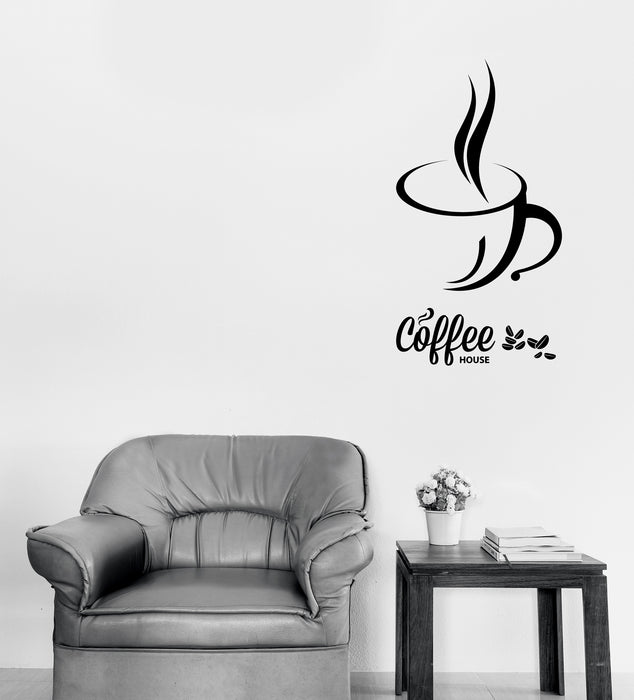 Wall Vinyl Decal Internet Cafe Coffee Wifi Free Zone Coffee House Unique Gift (n1828)