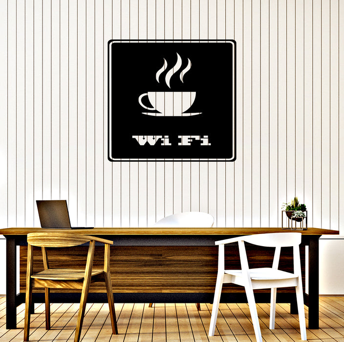 Wall Vinyl Decal Internet Cafe Coffee and World Wide Web Wifi Zone Unique Gift (n1825)