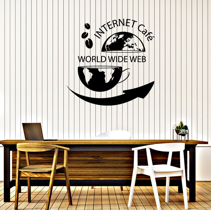 Wall Vinyl Decal Sticker Internet Cafe World Wide Web Wifi Zone Unique Gift (n1824)