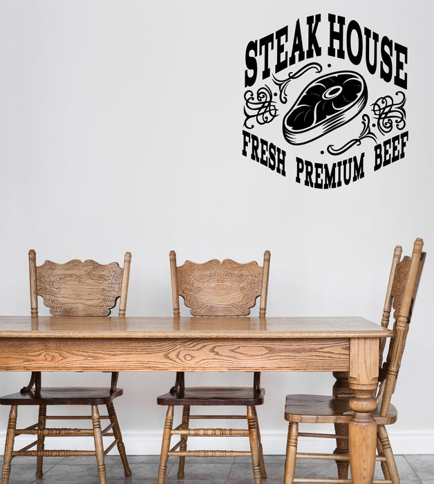 Wall Vinyl Decal Logo for Grilling Barbecue Beef Steak House Sticker Unique Gift (n1493)
