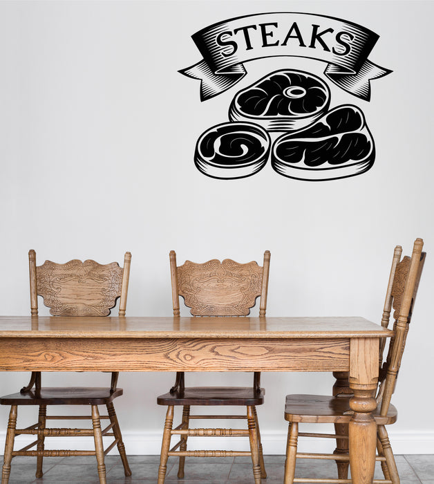 Wall Vinyl Decal Logo for Grilling Barbecue Steak House Cafe Sticker Unique Gift (n1490)