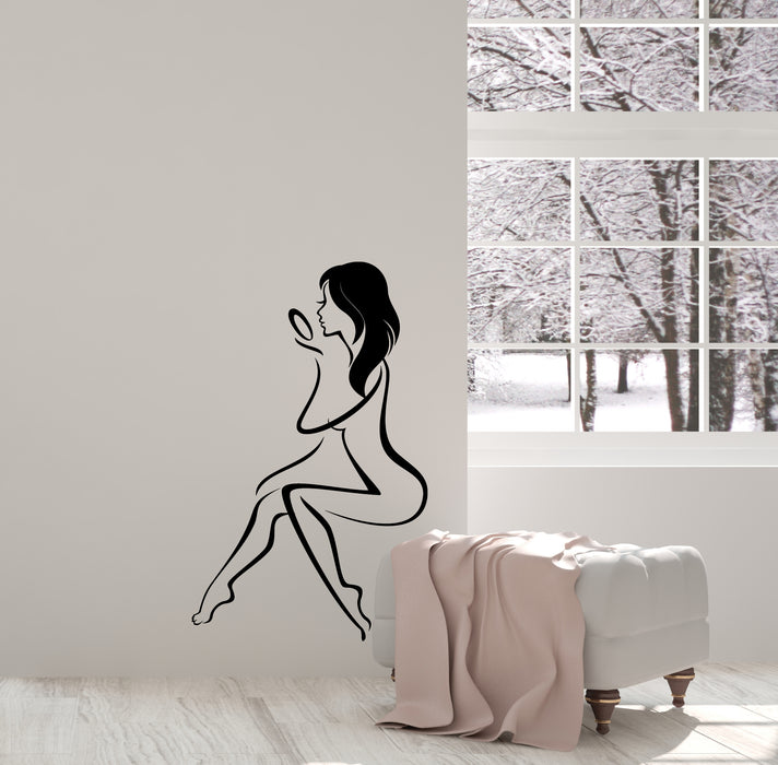 Wall Vinyl Decal Makeup Beautiful Woman Silhouette Decor Unique Gift (n1455)