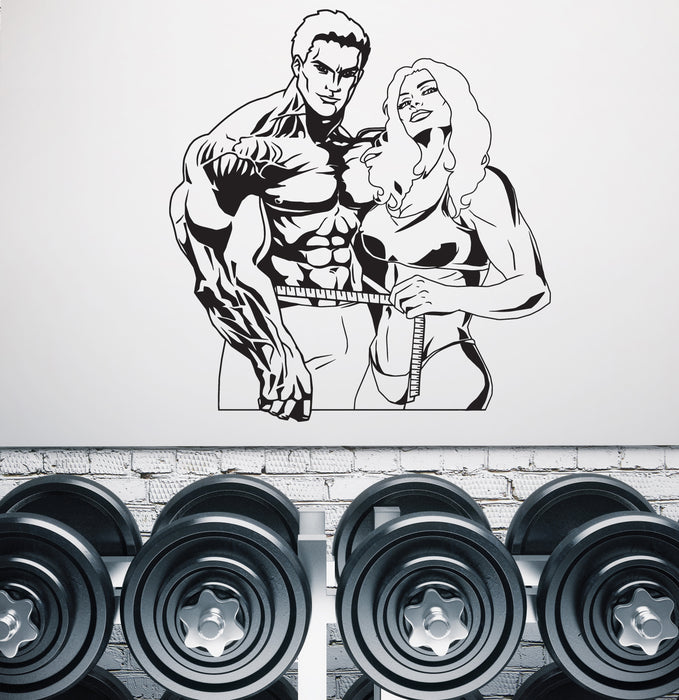 Vinyl Wall Decal Masculinity Fitness Center Sport Athlete Bodybuilder Couple Unique Gift (n1723)