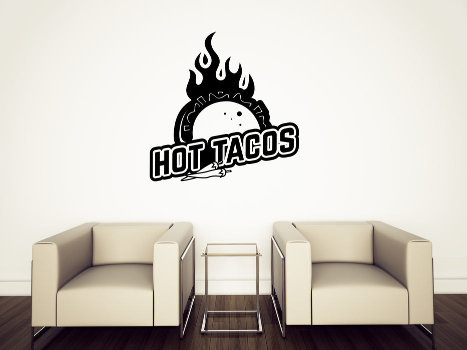 Wall Vinyl Decal Mexican Hot Chili Tacos Fast Food Delicious Food Unique Gift (n1636)