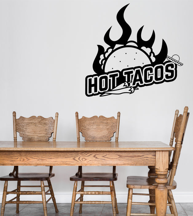 Wall Vinyl Decal Delicious Mexican Food Hot Chili Tacos Fast Food Unique Gift (n1635)
