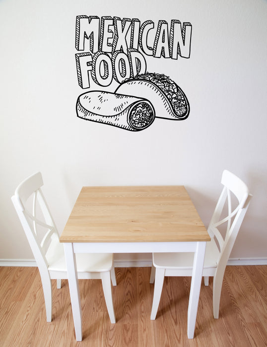 Wall Vinyl Decal Mexican Traditional Food Taste Burrito Taco Unique Gift (n1871)