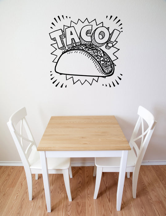 Wall Vinyl Decal Sticker Mexican Traditional Food Taste Tacos Unique Gift (n1873)