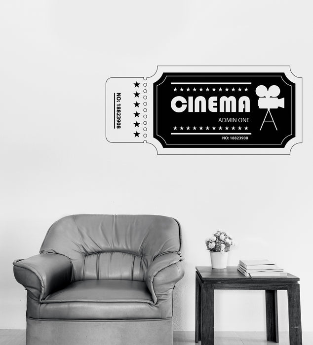 Vinyl Wall Decal Movie Ticket Cinema Tickets Film Theater Room Unique Gift (n1688)